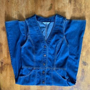 Levi’s 70s true vintage sleeveless denim button front dress